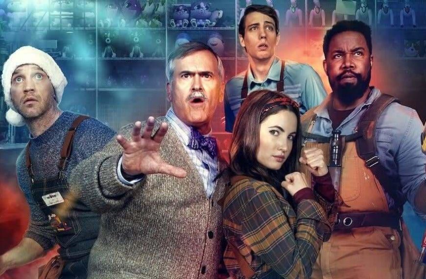 Store employees gather together with weapons to fight off zombie shoppers in Black Friday