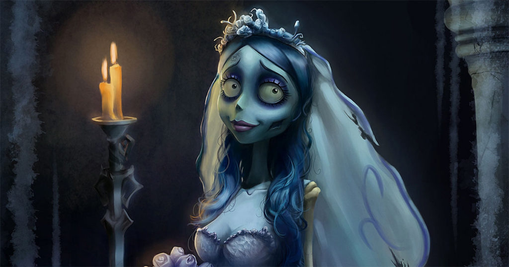 Corpse Bride smiling