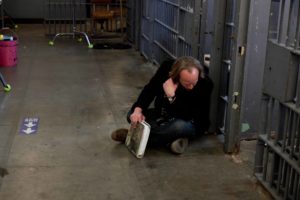 Chad Ferrin on set during filming of Pig Killer