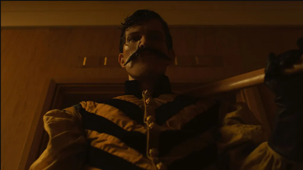 Masked man in Halloween costume