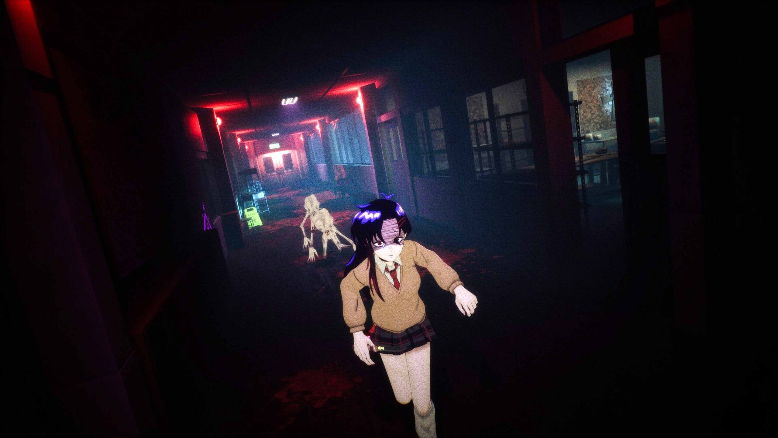 Aki Mizuno running away from an enemy in Signal Veil
