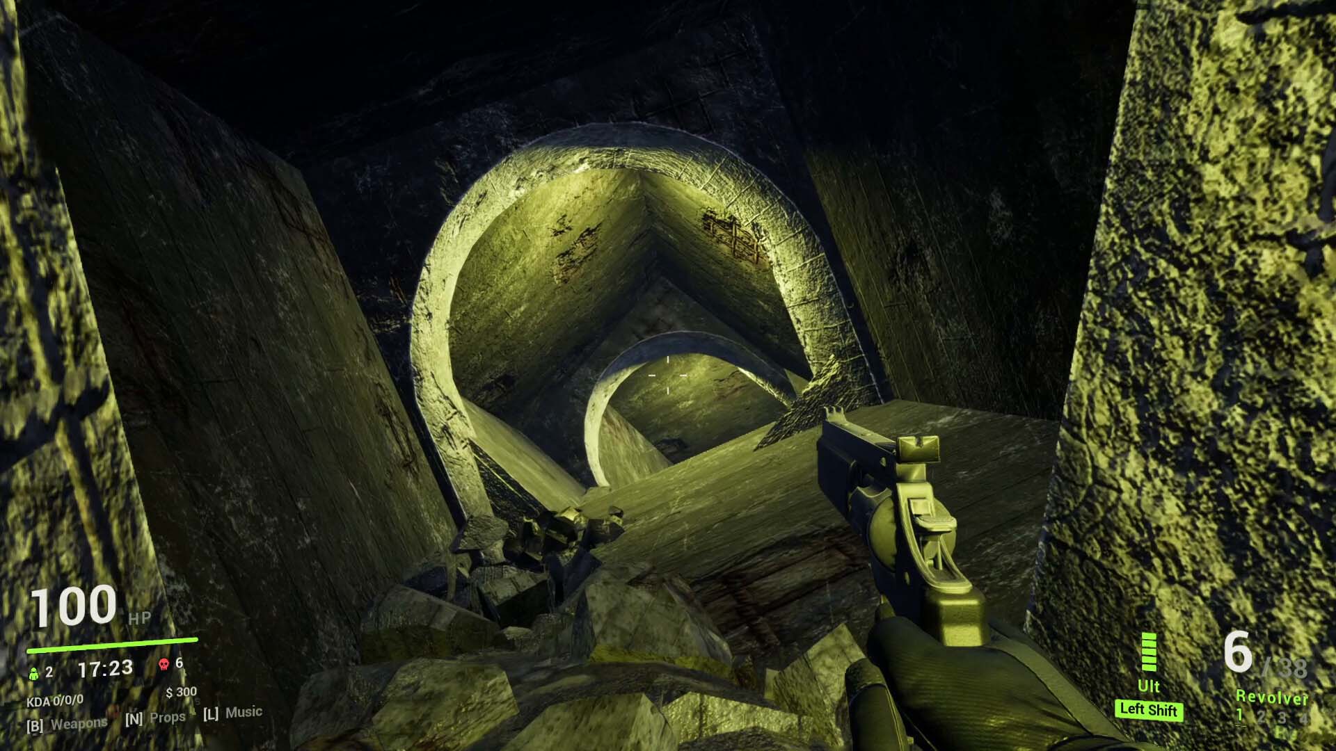 Traversing the zombie-filled levels in Disbond